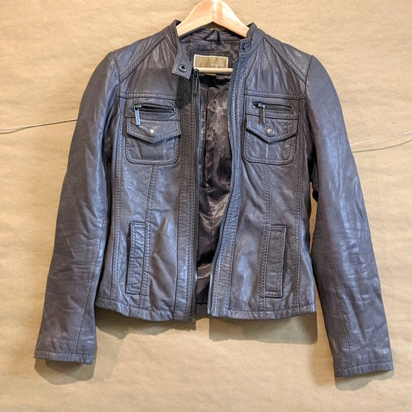 Leather grey jacket by Michael Kors - Picture 1 of 4